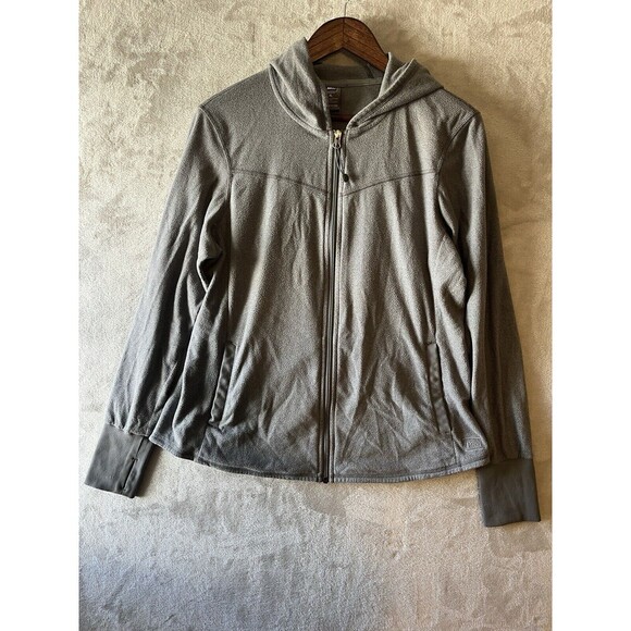 REI Hoodie Women's XL Gray Terry Cloth Full‎ Zip Lightweight Jacket Outdoor - Picture 1 of 7